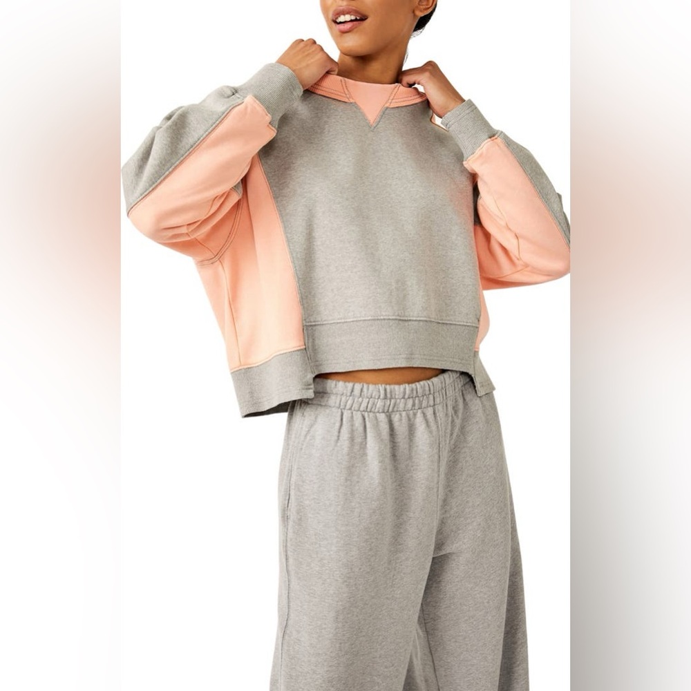 Free‎ People Movement Intercept Colorblock Sweatshirt Size Large